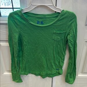 Kids Vibrant Green Long Sleeve Tee
